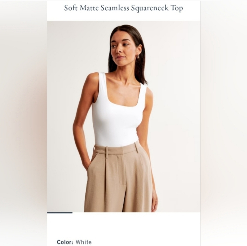 Abercrombie & Fitch Soft Matte Seamless Squareneck Tank - S